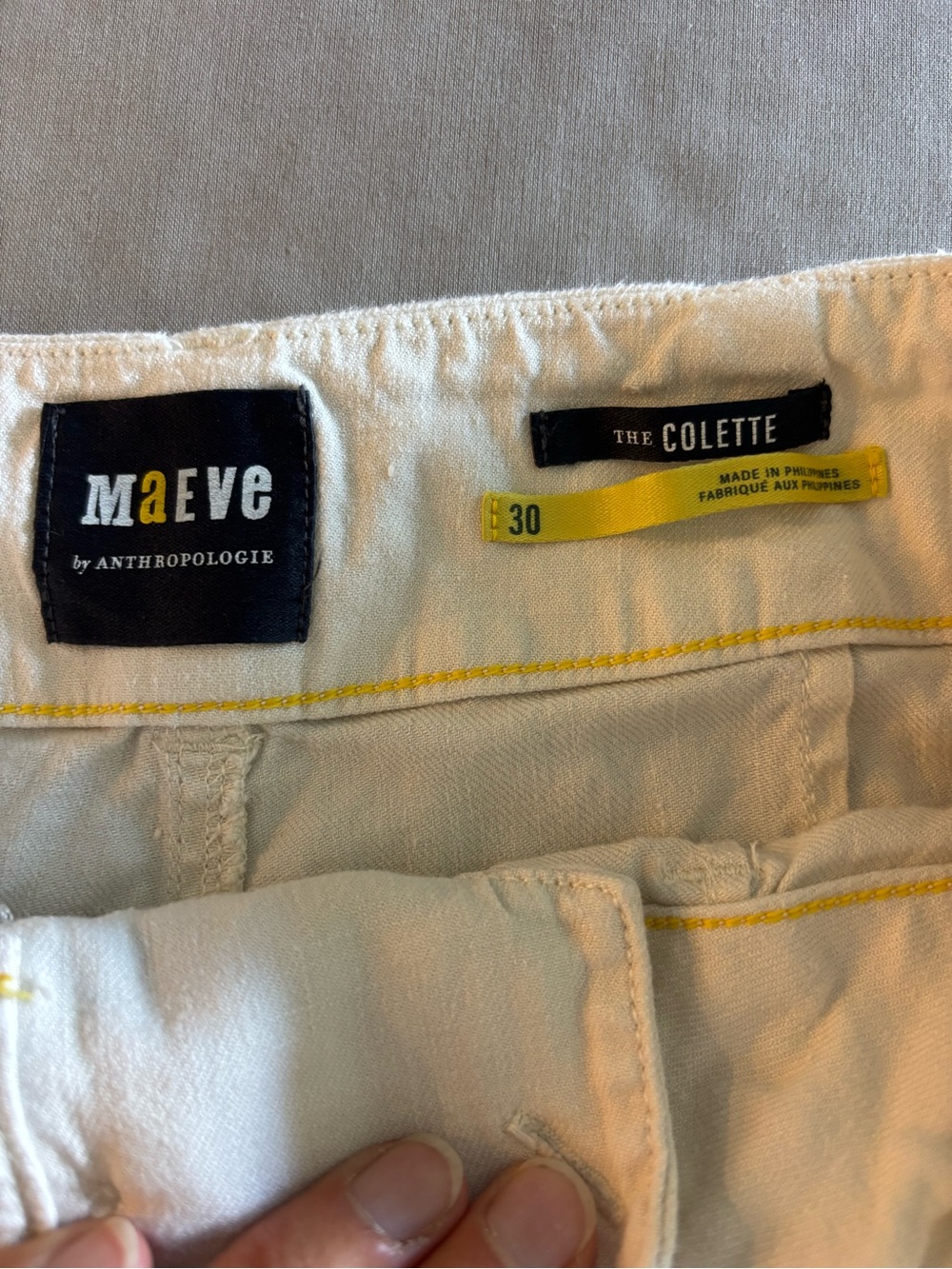 Anthropology Maeve The Colette Linen Blend Wide-Leg Cropped Pants White 30 - Picture 4 of 8